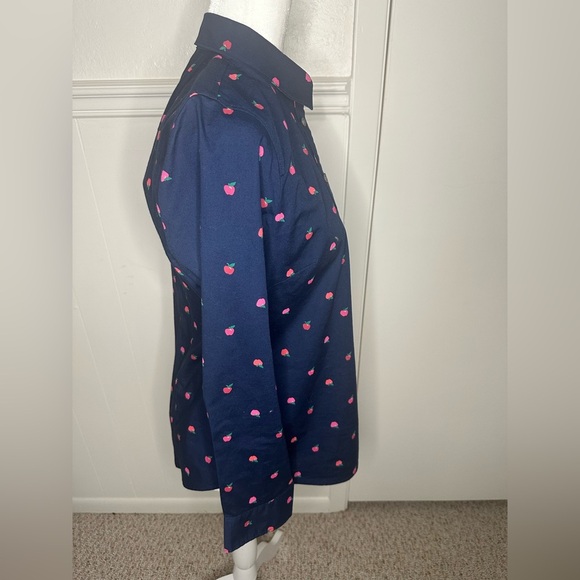 J.Crew Apple Print Button Down top size MP - Picture 8 of 12